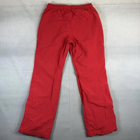 VTG Abercrombie & Fitch Track Pants Mens Small Red Stripe Lined Windbreaker Y2K - Picture 3 of 8